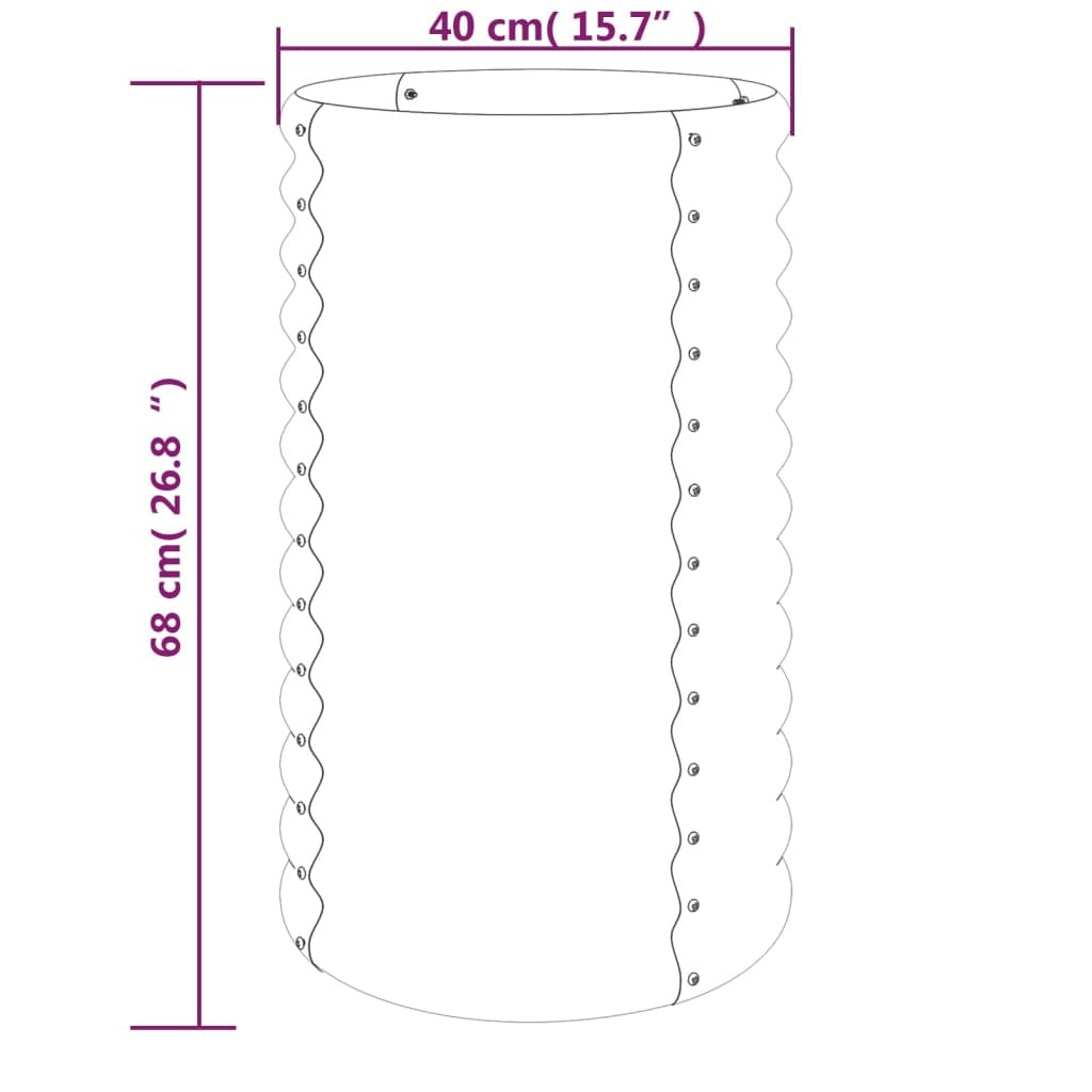 Garden Planter Galvanised Steel 40x40x68 cm Silver