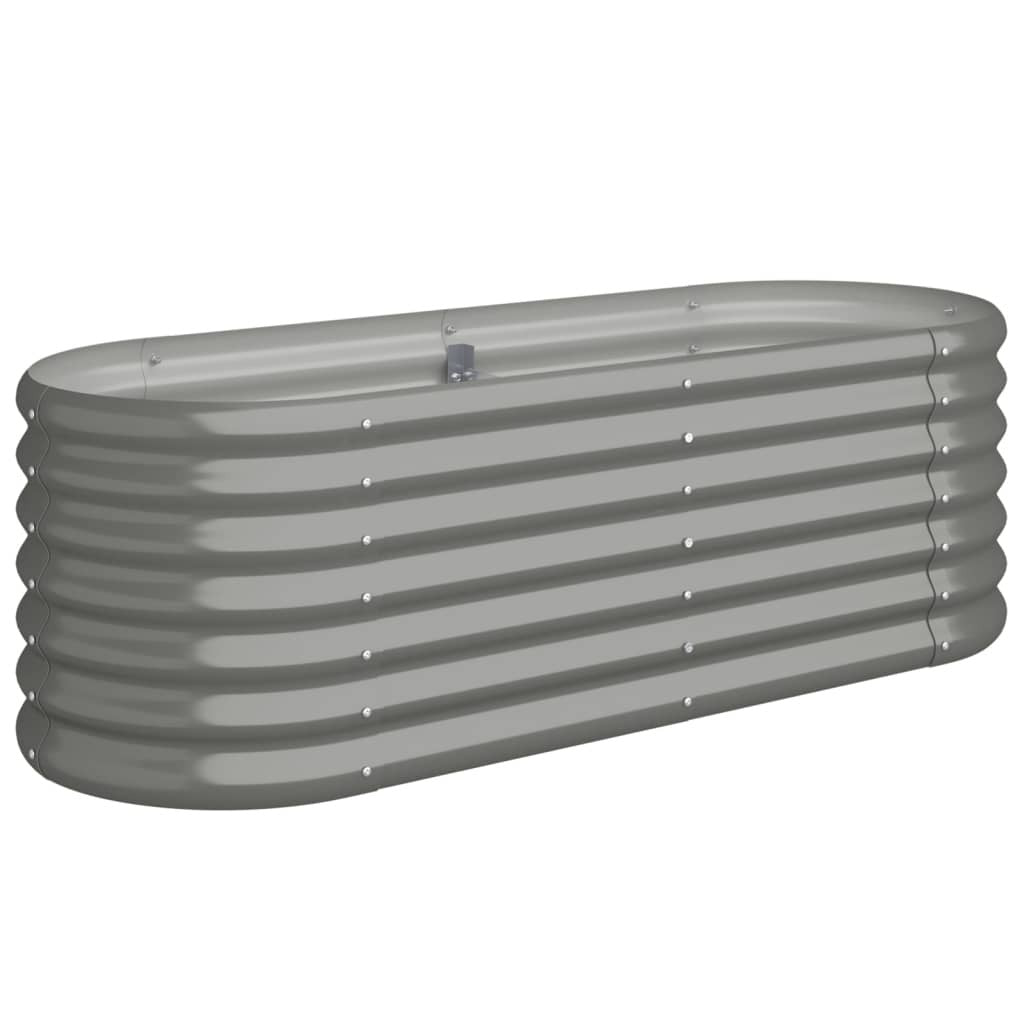 Garden Raised Bed Galvanised Steel 114x40x36 cm Grey
