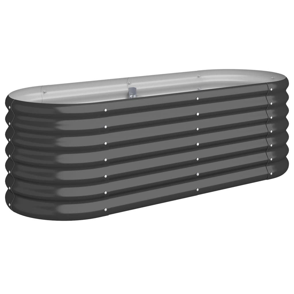 Garden Raised Bed Galvanised Steel 114x40x36 cm Anthracite