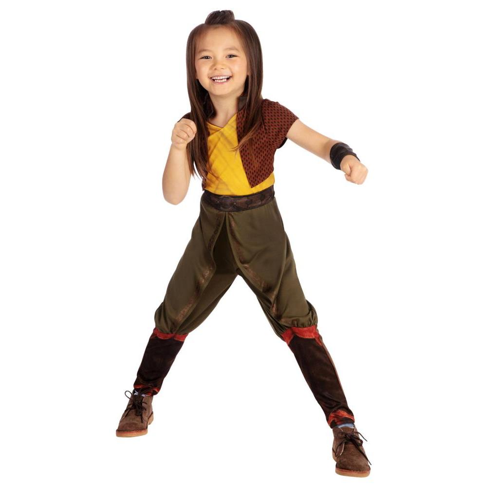Disney Raya and the Last Dragon Costume for Kids with Jumpsuit and Printed Accessories - Multi Colour