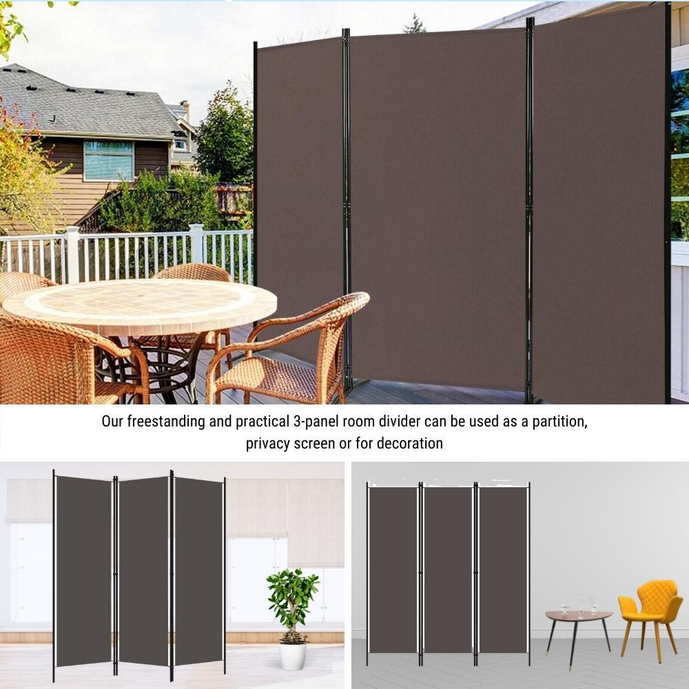 3-Panel Room Divider Anthracite 150x180 cm