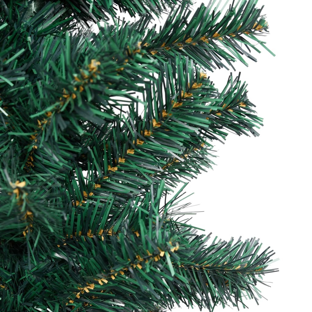 Slim Artificial Christmas Tree PVC Steel Stand Xmas Home Decor 180cm Green