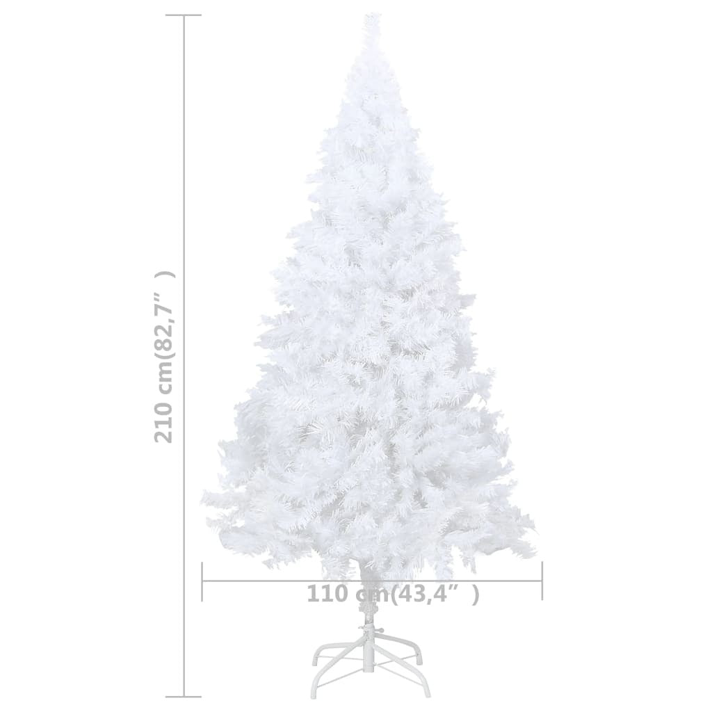 Artificial Christmas Tree with Thick Branches White 210 cm PVC