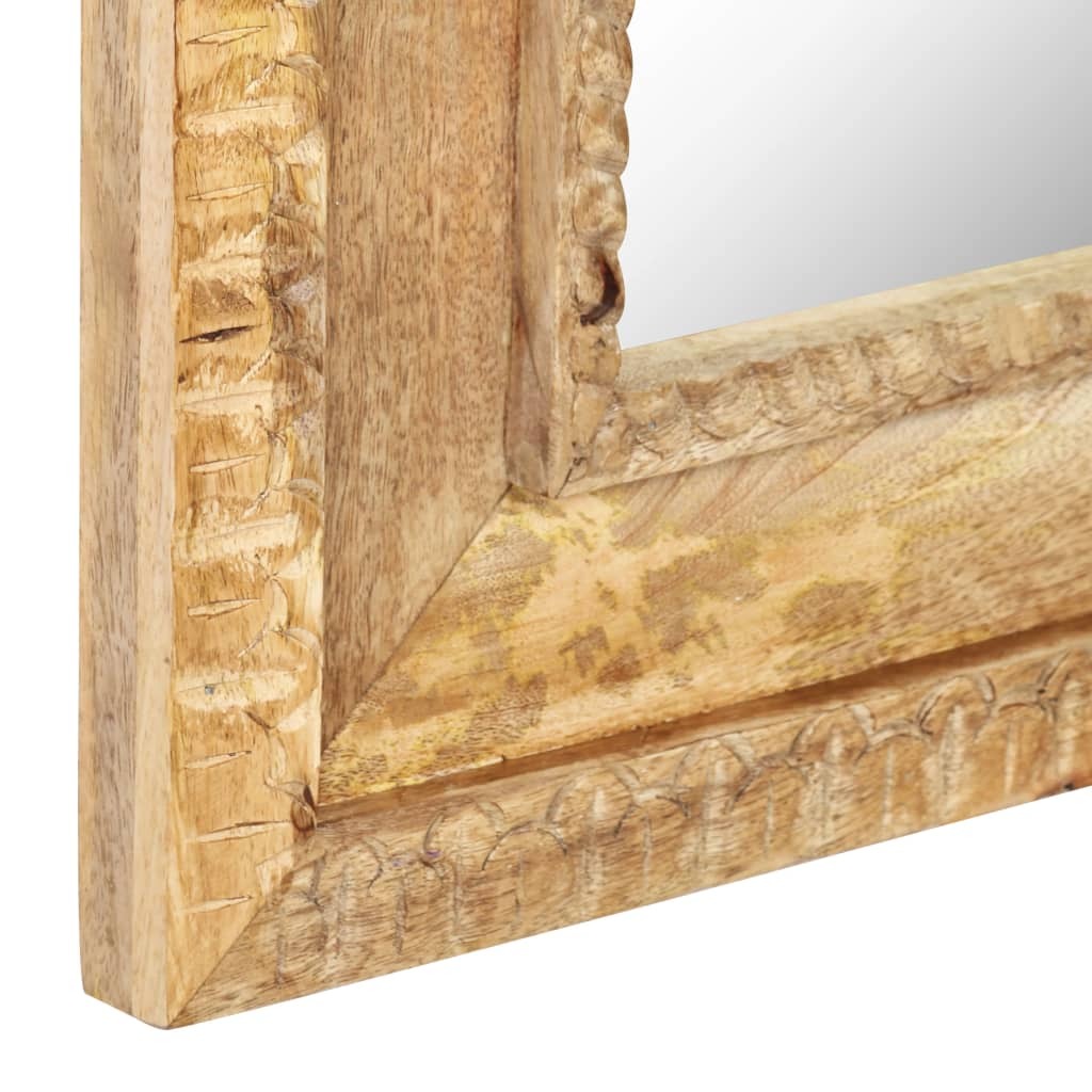 Mirror Solid Mango Wood Hand Carved Wall Decor Bathroom Bedroom 50x3x110cm