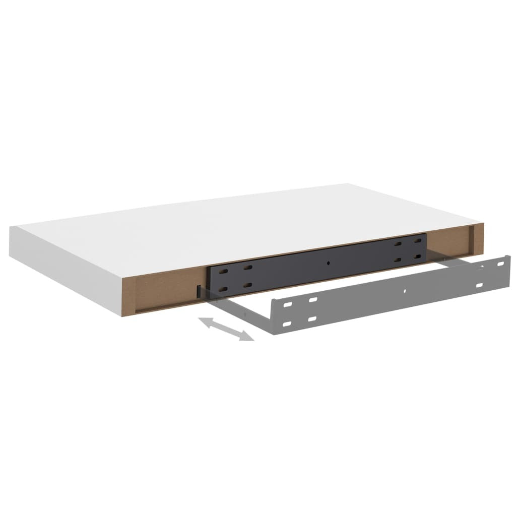 Floating Wall Shelves 2 pcs White 50x23x3.8 cm MDF