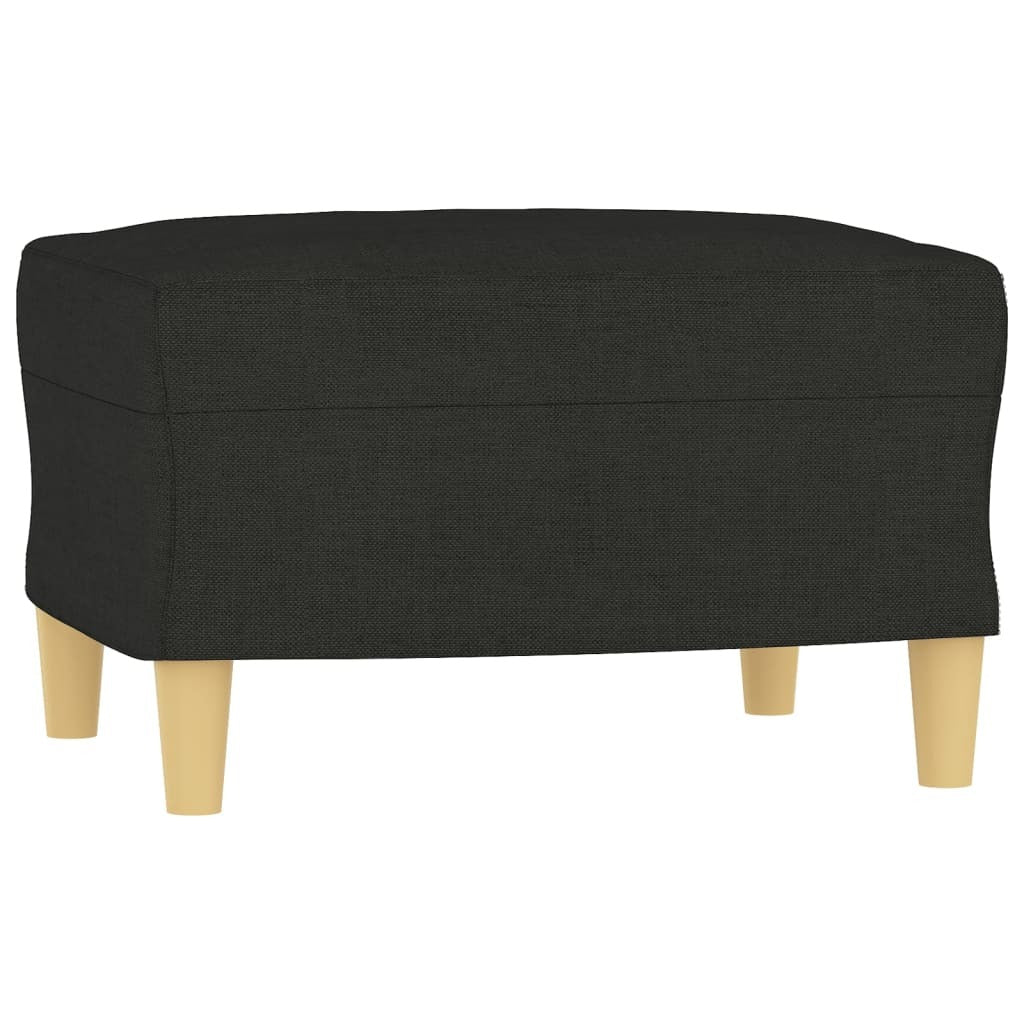 Footstool Fabric Plywood Frame Sturdy Compact Living Room Seat 60x50x41cm Black