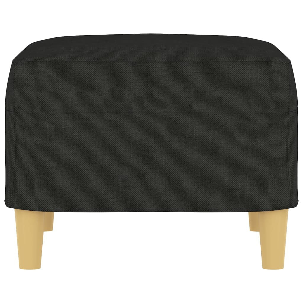 Footstool Fabric Plywood Frame Sturdy Compact Living Room Seat 60x50x41cm Black