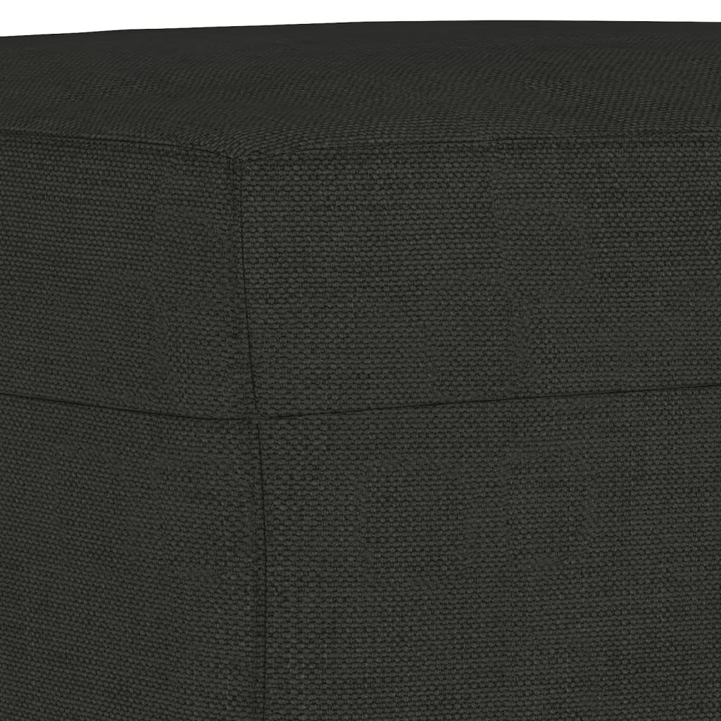Footstool Fabric Plywood Frame Sturdy Compact Living Room Seat 60x50x41cm Black