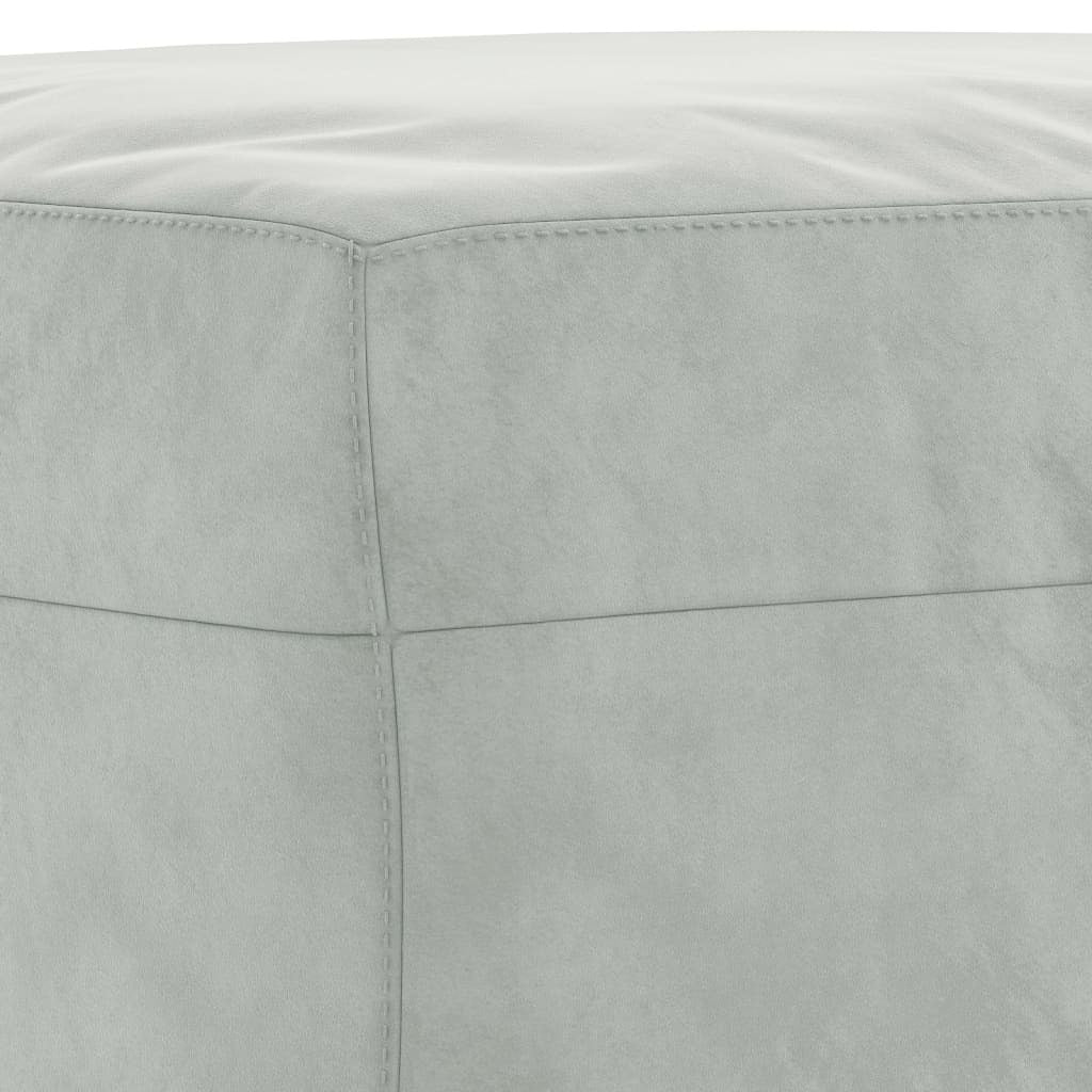 Footstool Velvet Plywood Frame Sturdy Compact Living Room 60x50x41cm Light Grey