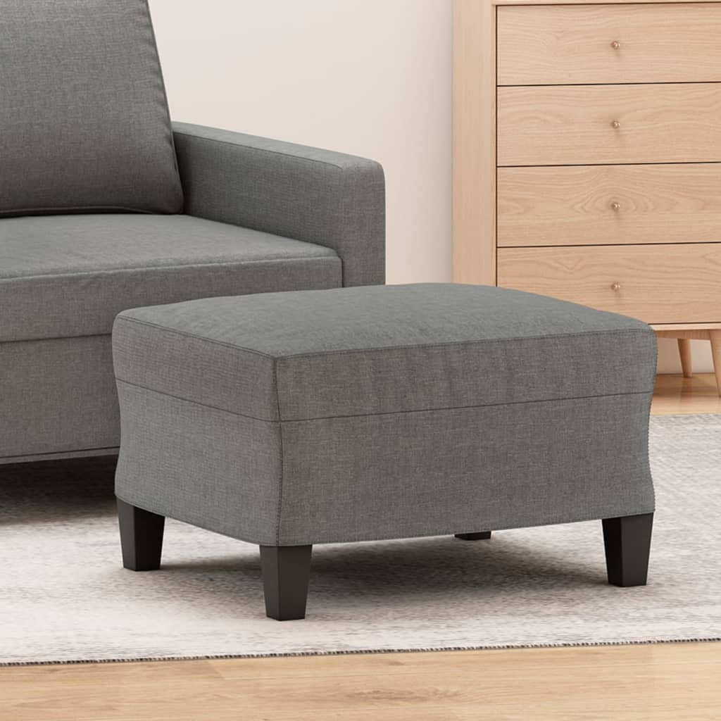Footstool Fabric Plywood Frame Sturdy Compact Living Room 60x50x41cm Dark Grey
