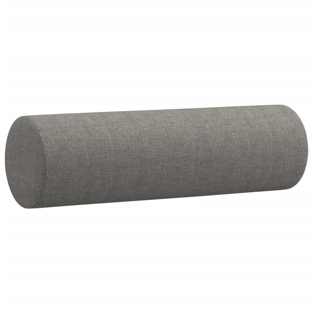 Throw Pillows 2 pcs Dark Grey Ø15x50 cm Fabric