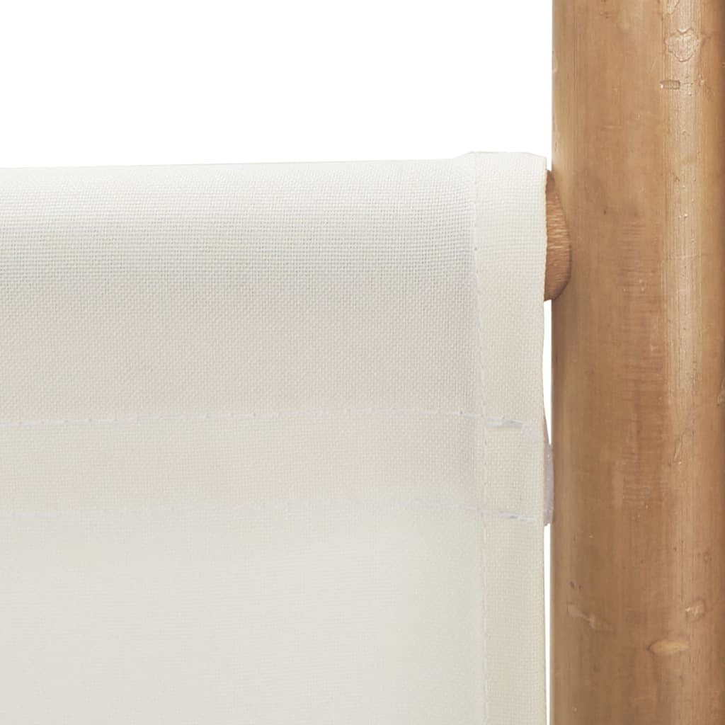 6-Panel Room Divider Bamboo Canvas Foldable Privacy Screen 240cm Home Decor