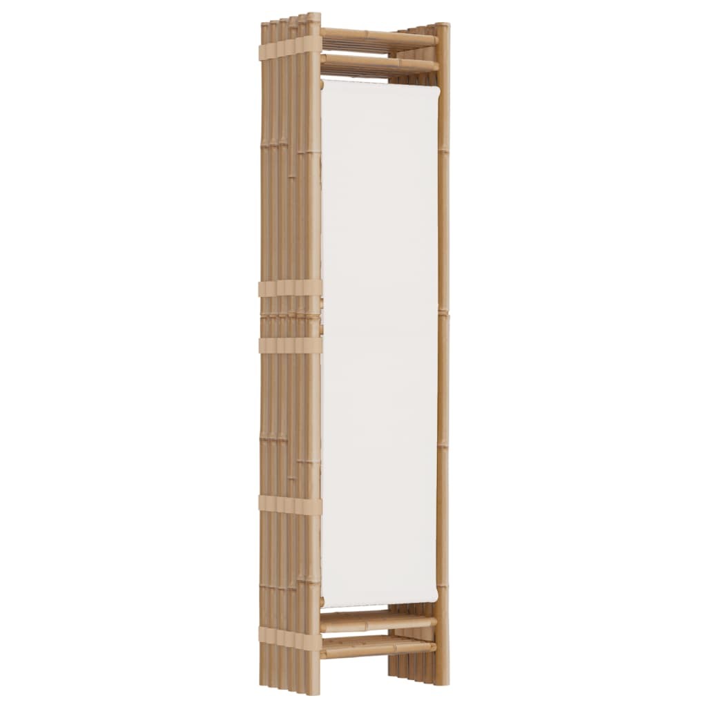 6-Panel Room Divider Bamboo Canvas Foldable Privacy Screen 240cm Home Decor