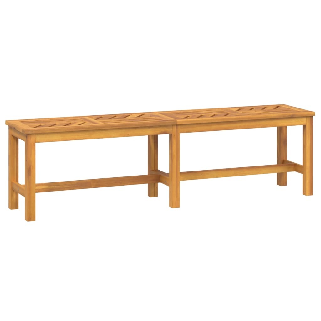 Garden Bench Solid Acacia Wood Fishbone Slats Outdoor Patio Seating 150cm