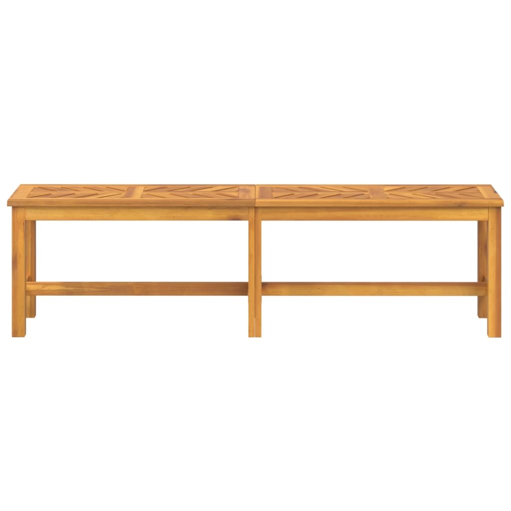 Garden Bench Solid Acacia Wood Fishbone Slats Outdoor Patio Seating 150cm