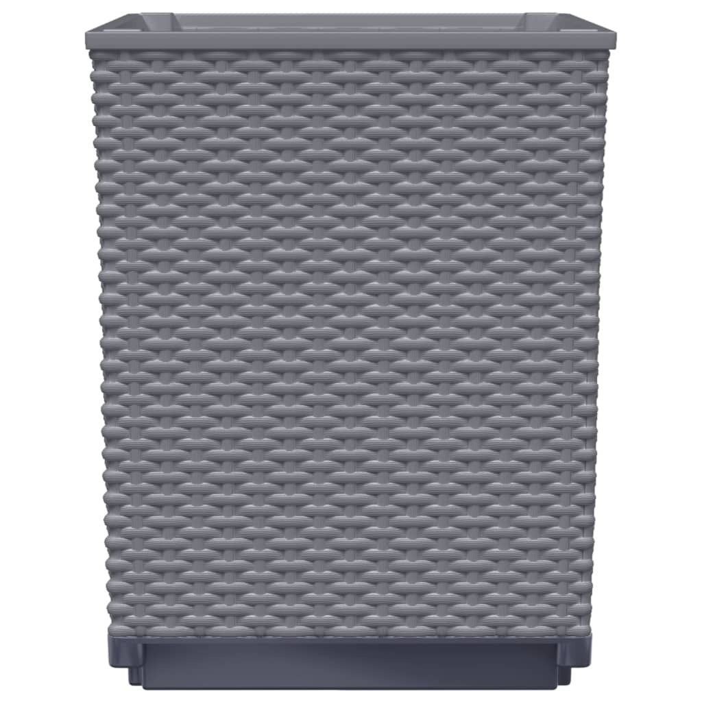 Planters 4pcs Polypropylene Garden Flower Box Outdoor Decor 30x30x37cm Blue Grey