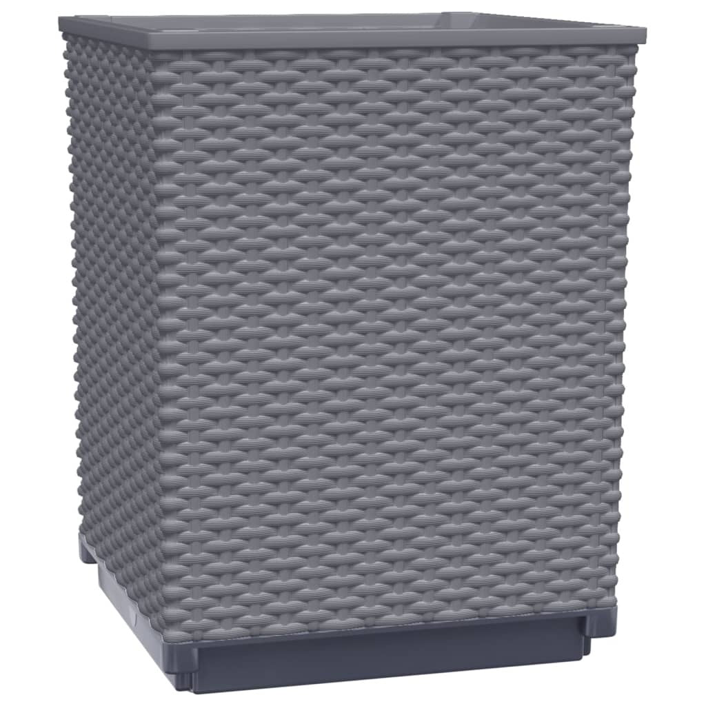 Planters 4pcs Polypropylene Garden Flower Box Outdoor Decor 30x30x37cm Blue Grey