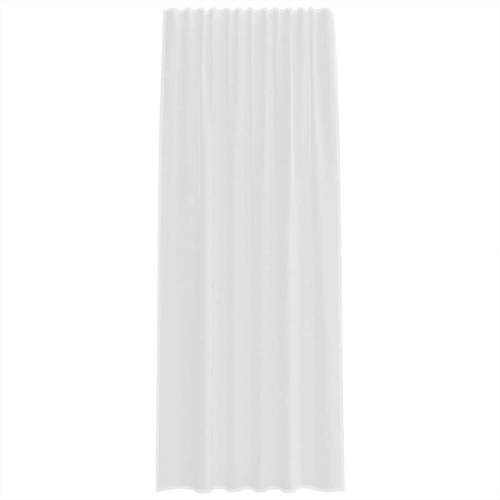 Voile Curtains with Rod Pockets 2 pcs White