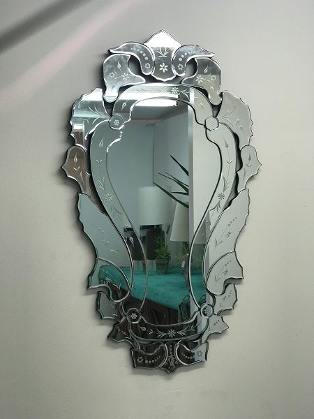 Venetian Scroll Mirror Large Hand Crafted Silver Wall Mounted Home Decoration