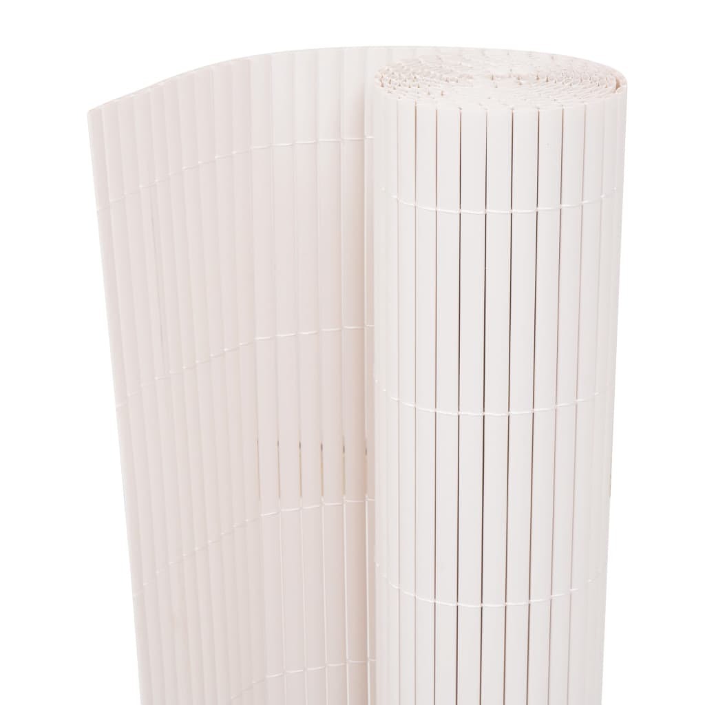 Double-Sided Garden Fence Panel PVC Trellis White 90x300cm Weather Resistant