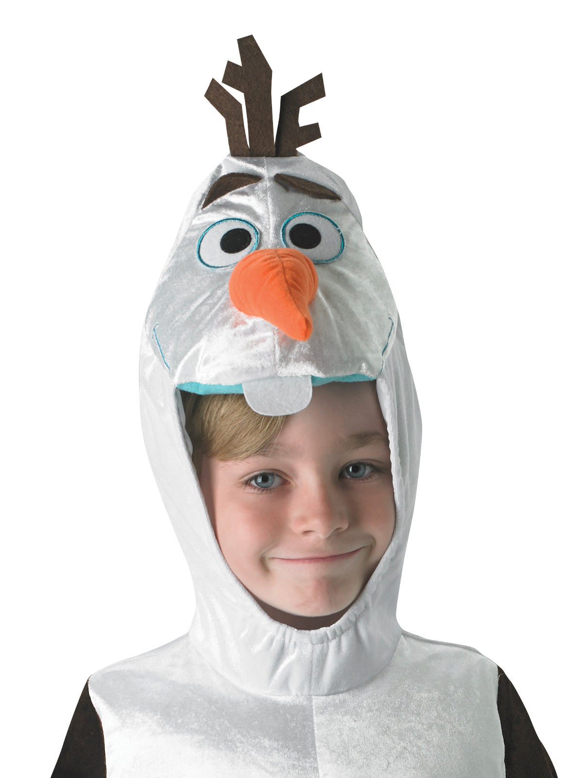 Olaf Snowman Kids Costume with Padded Jumpsuit, Gloves and Character Head