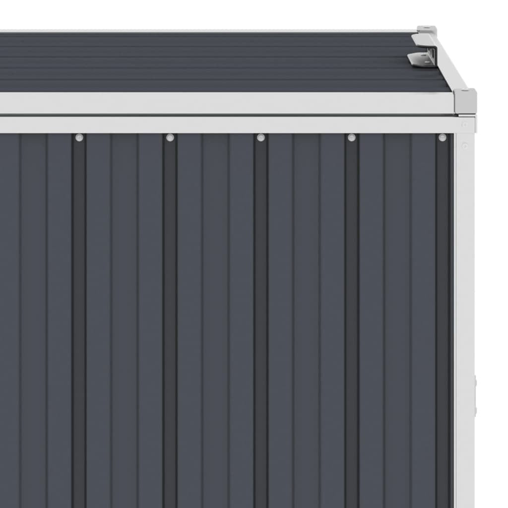 Garbage Bin Shed Galvanised Steel Quadruple Anthracite 286x81x121cm