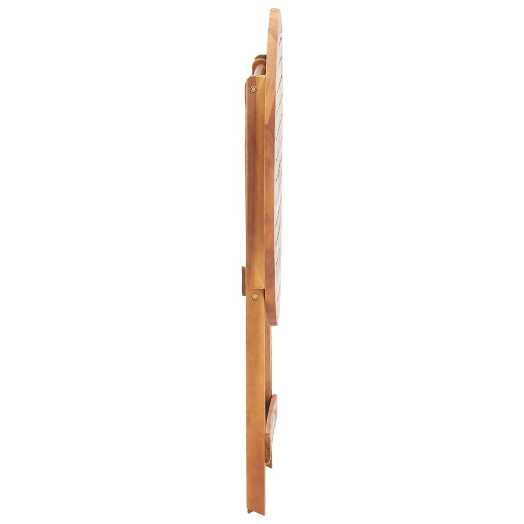 Folding Garden Table Outdoor Round Solid Acacia Wood 60cm Parasol Hole