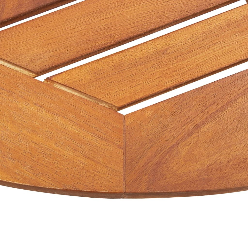 Folding Garden Table Outdoor Round Solid Acacia Wood 60cm Parasol Hole