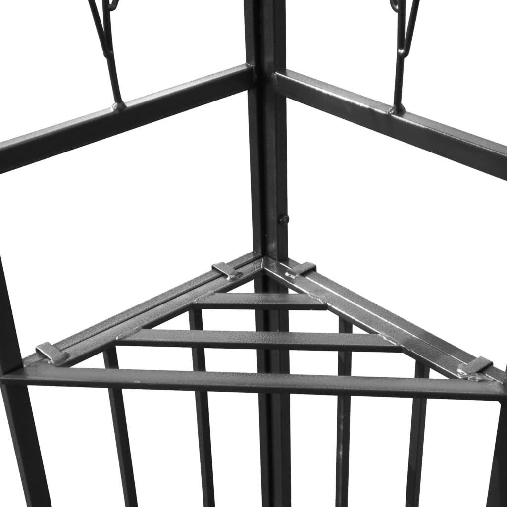 Gazebo with Double Roof Powder-Coated Steel Water-Resistant 3x4m Anthracite
