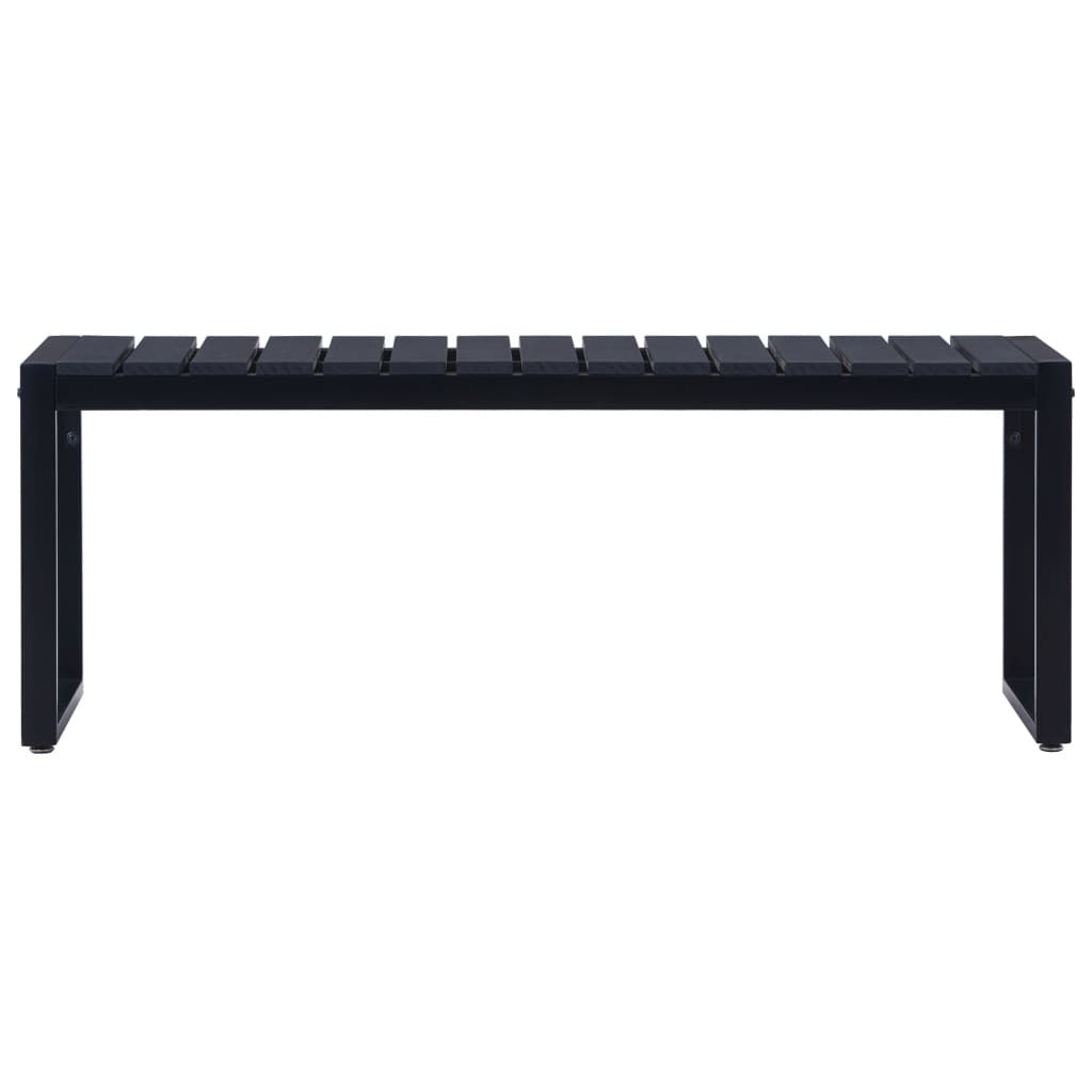 Garden Bench 120.5cm Black PS Board Iron Frame Outdoor Patio Seat Chair