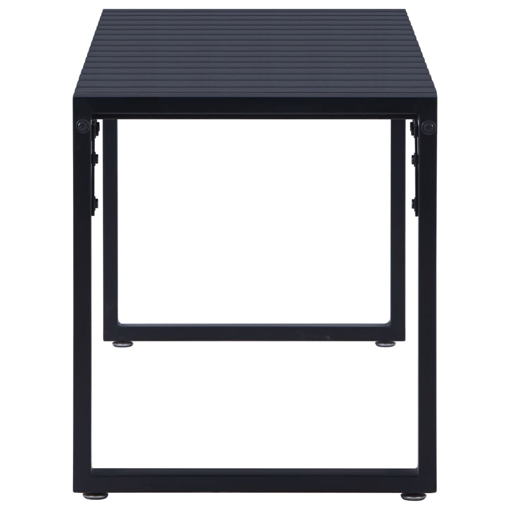 Garden Bench 120.5cm Black PS Board Iron Frame Outdoor Patio Seat Chair