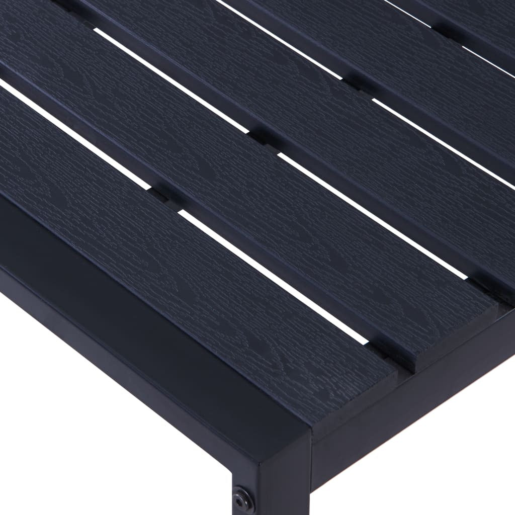 Garden Bench 120.5cm Black PS Board Iron Frame Outdoor Patio Seat Chair