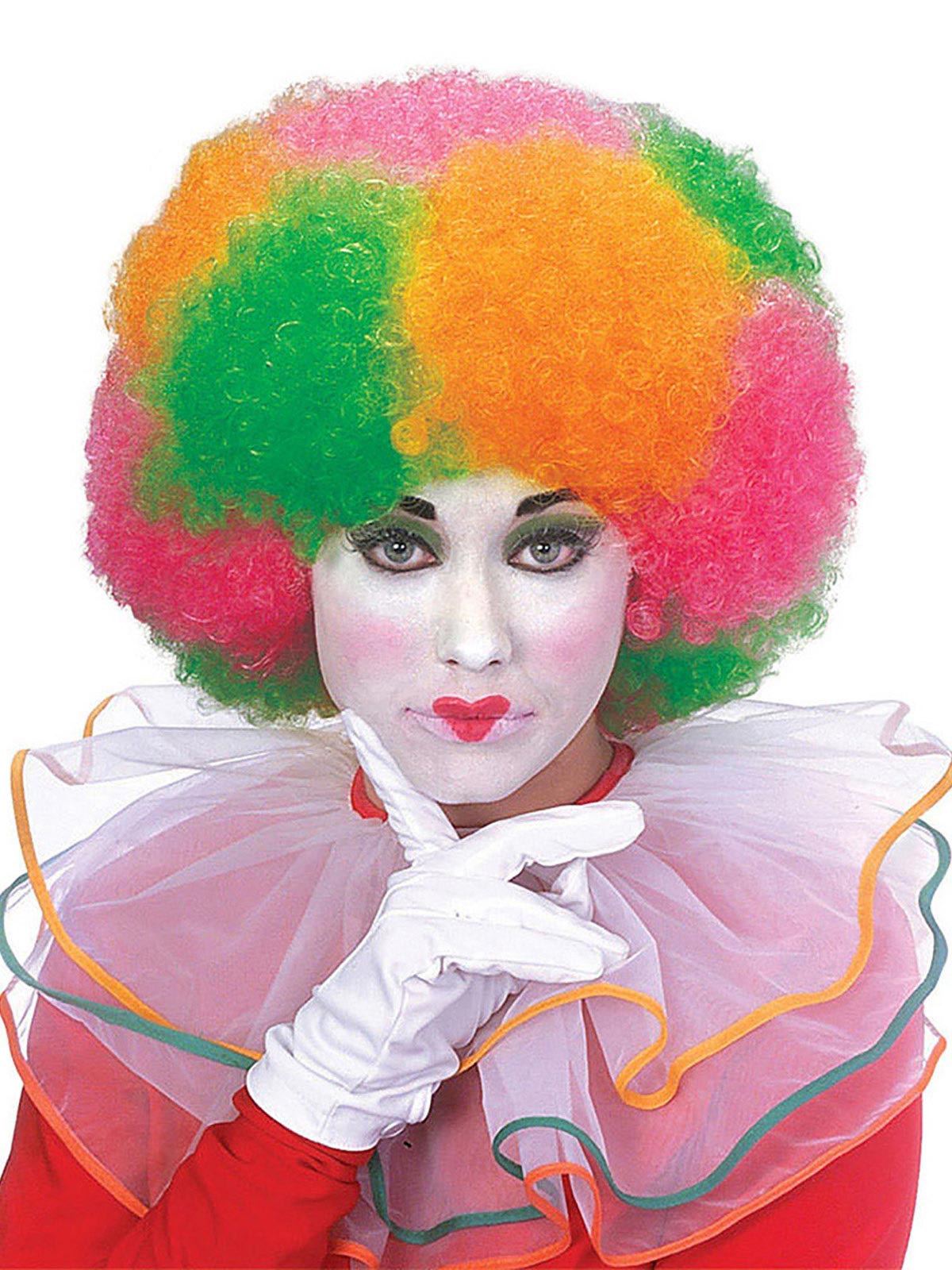 Clown Multi Colour Neon Wig Adult