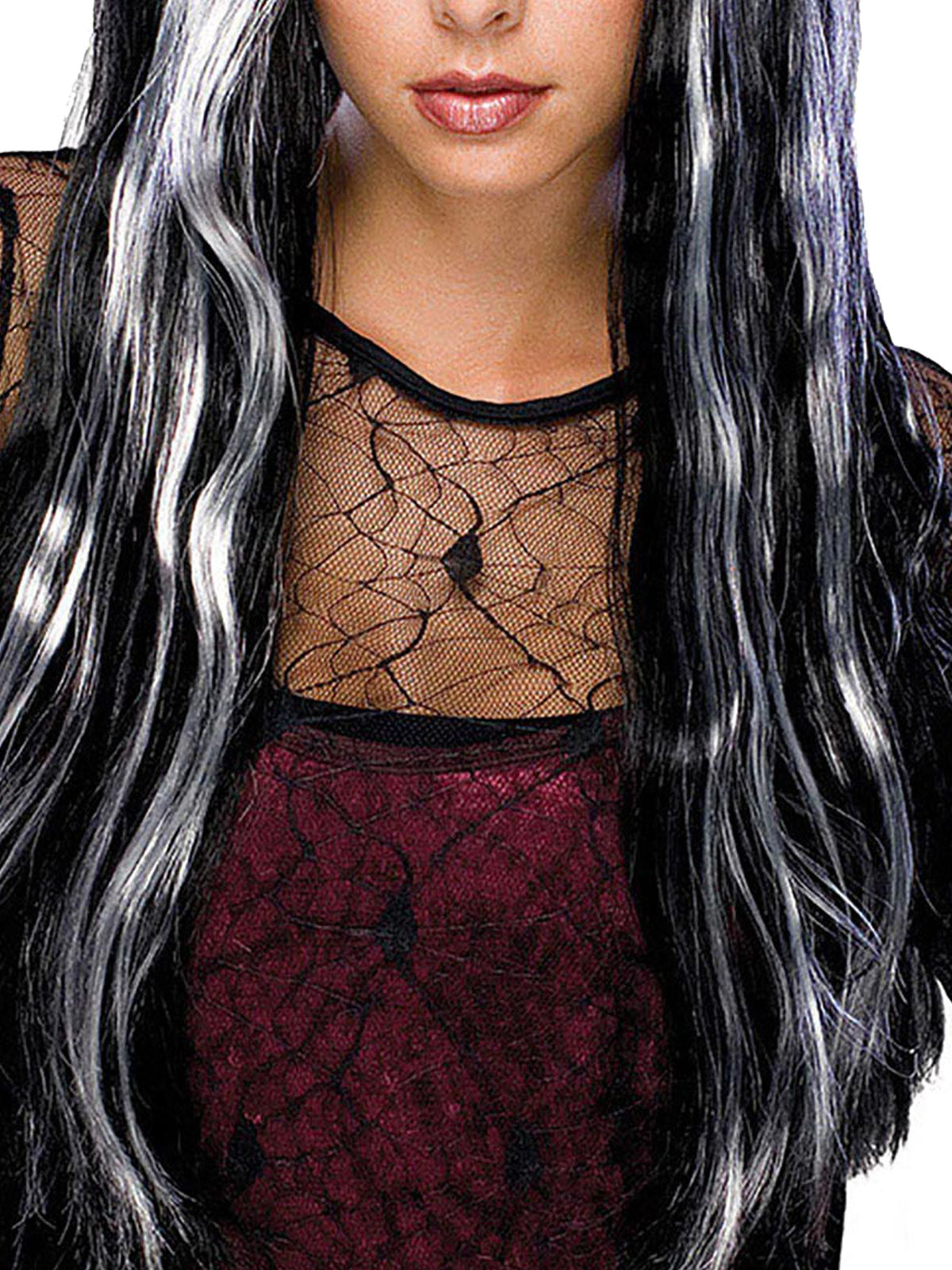 Witch Grey Streaked Wig Adult