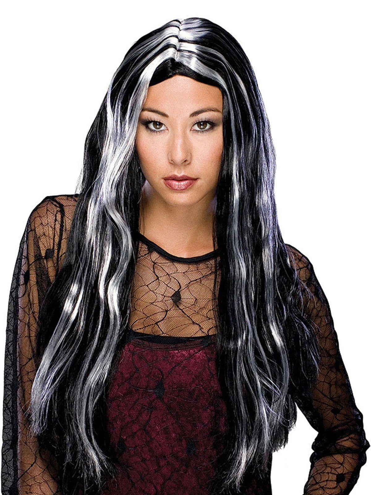 Witch Grey Streaked Wig Adult