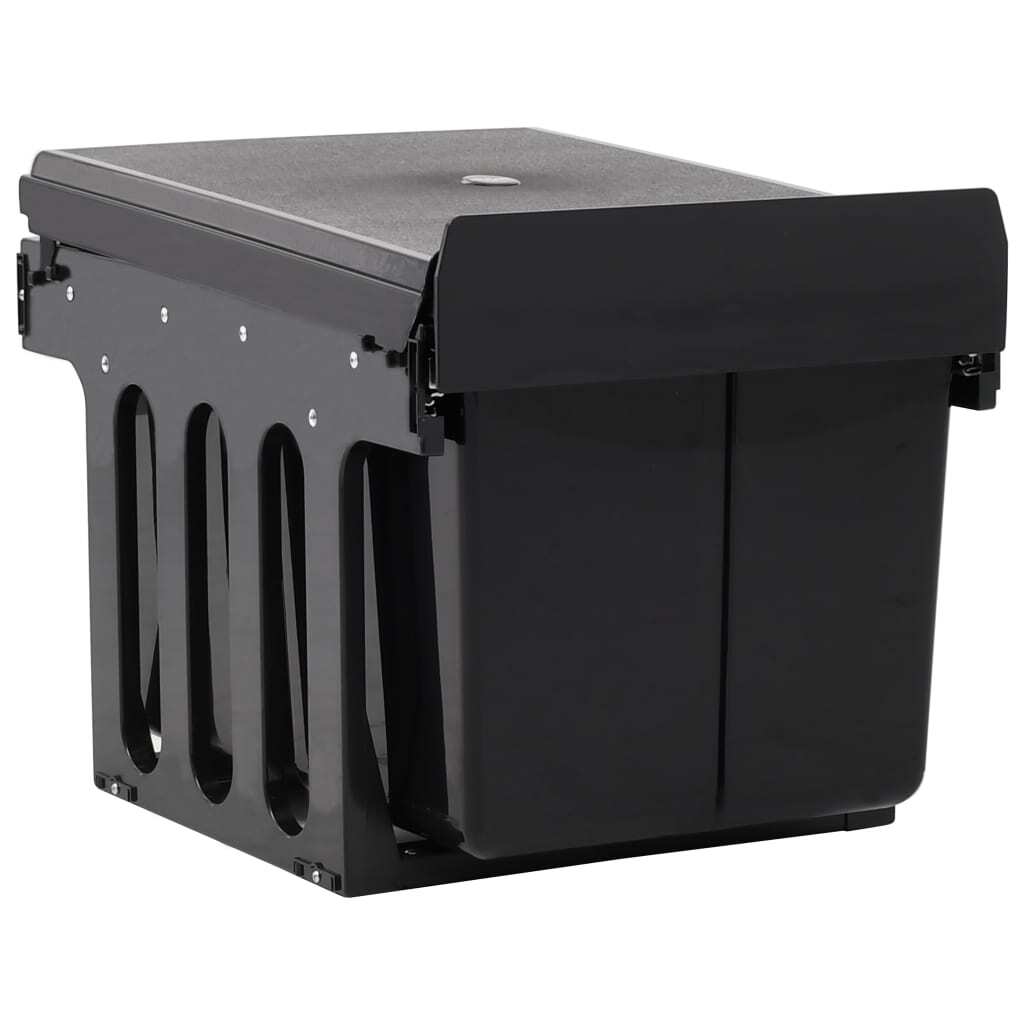 Kitchen Cupboard Pull Out Dustbin Soft Close 48L Triple Bin Recycling Waste