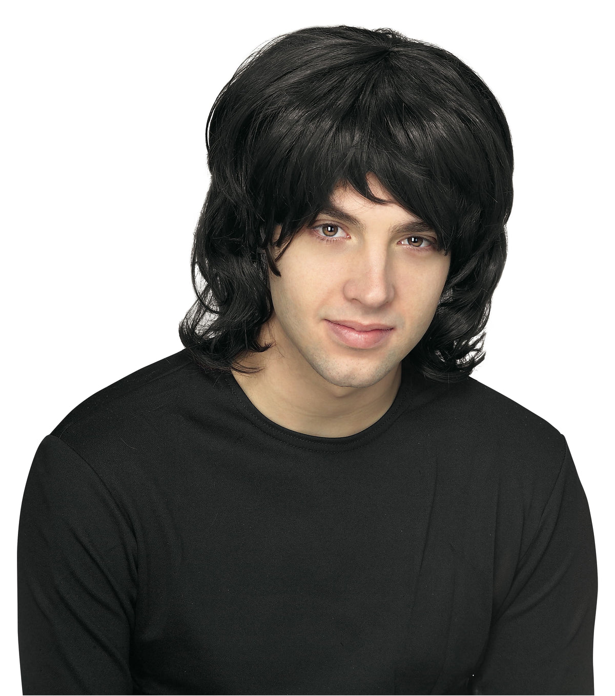 70'S Black Shag Wig Adult