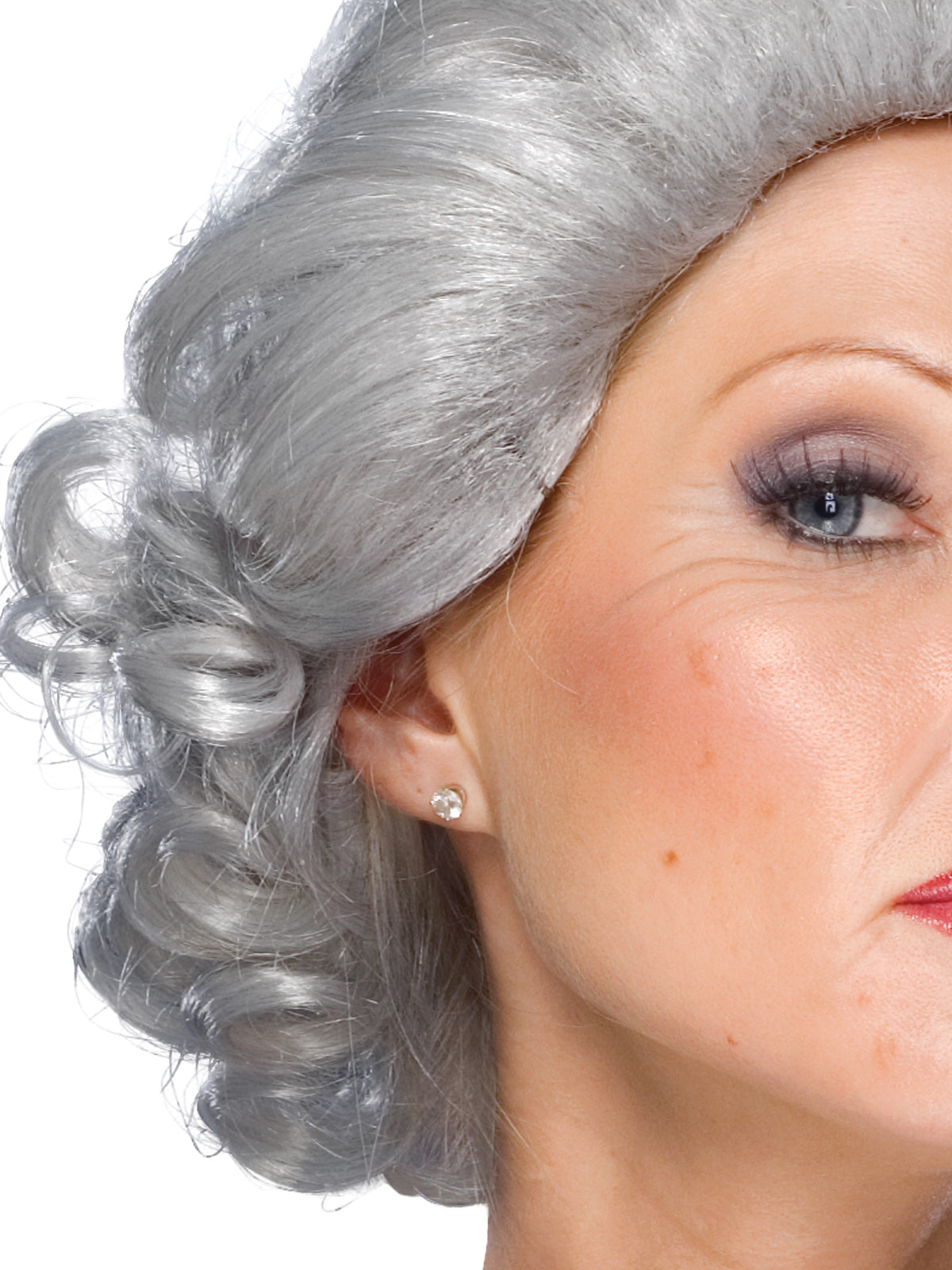 Queen Elizabeth Style Grey Wig for Adults – Short Wavy Design for Costumes - Grey Colour