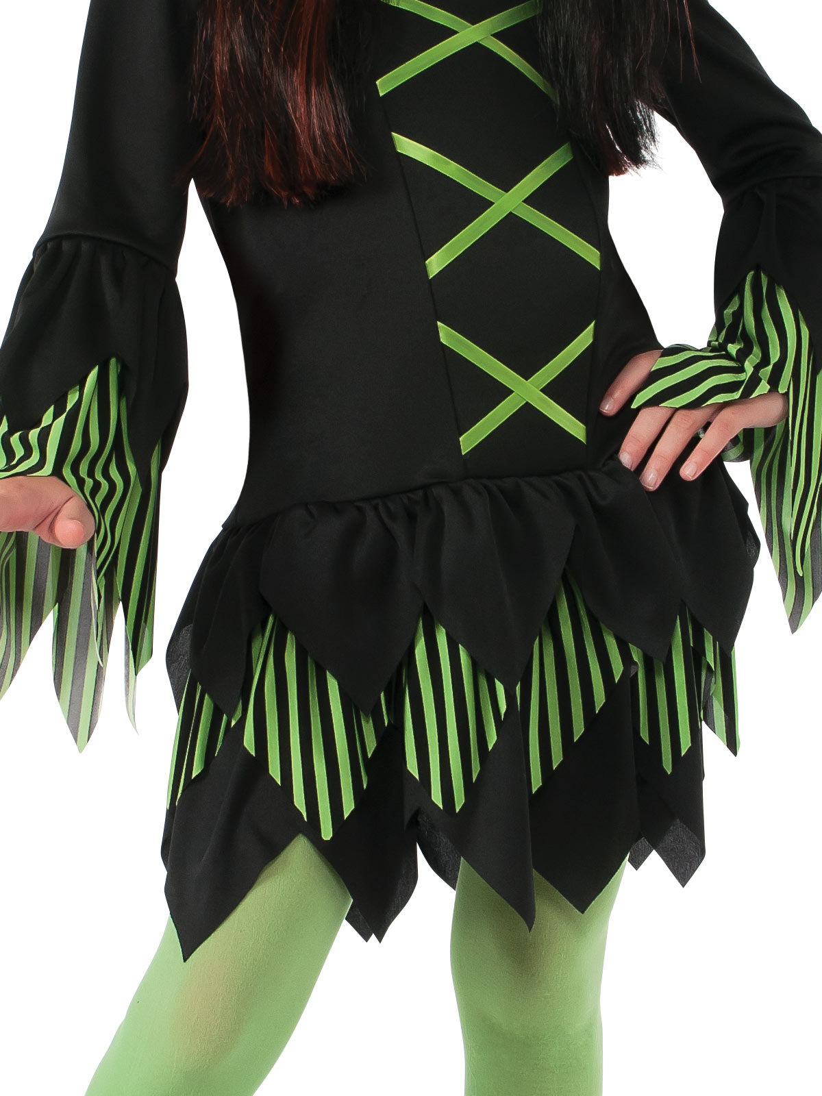 Rubie’s Wicked Witch Costume for Kids – Dress with Hat, Black & Green Colour