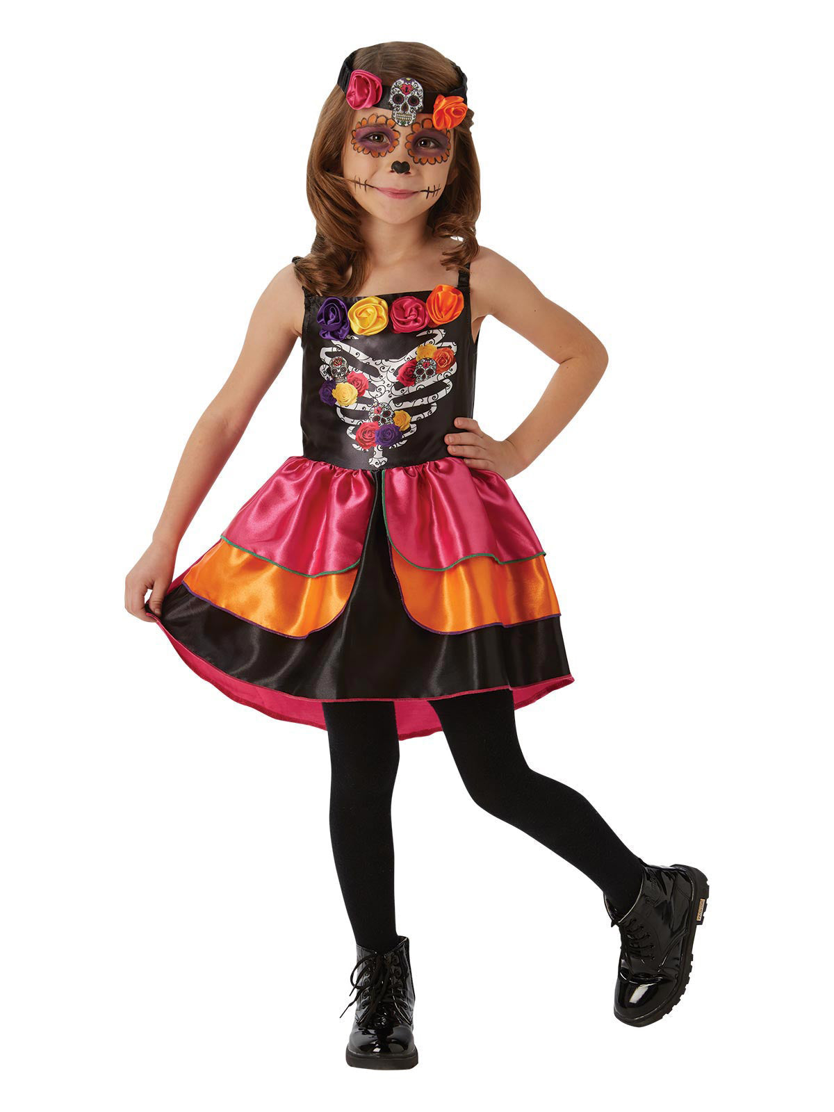 Sugar Skull Day Of The Dead Costume Child