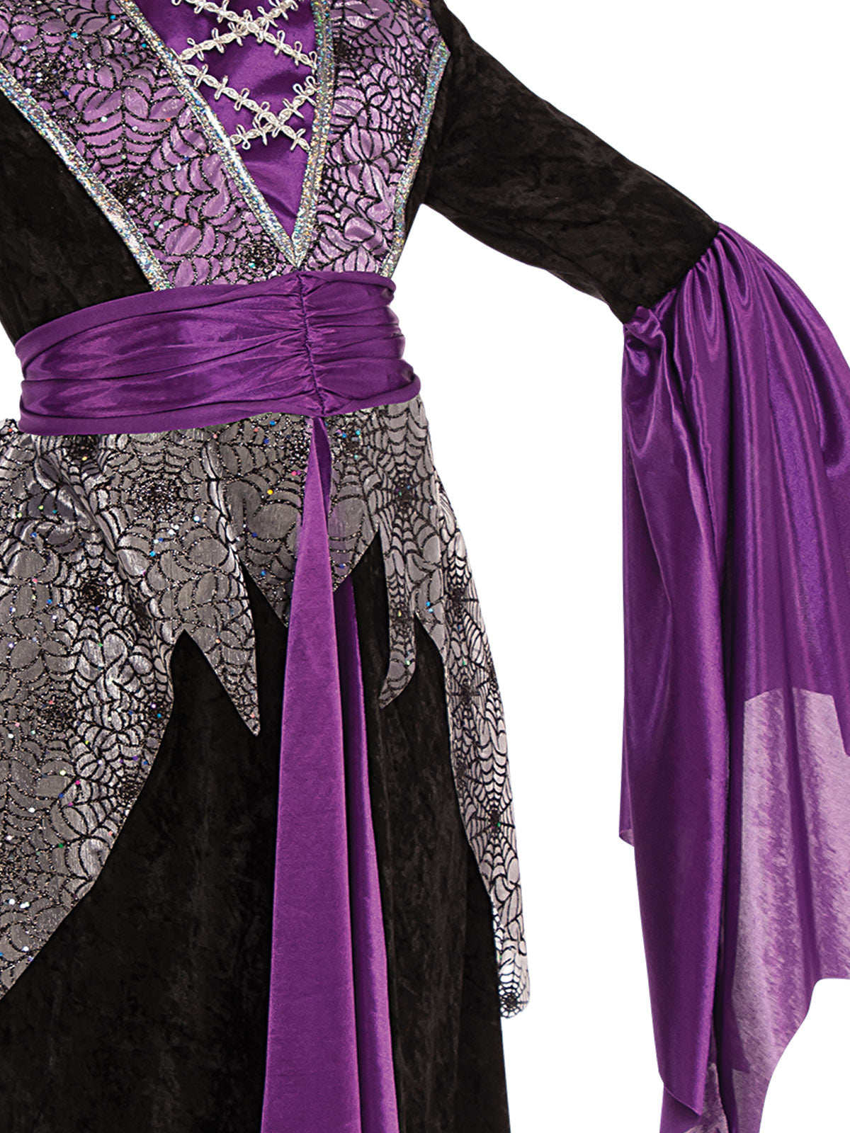 Queen Vampire Costume Child Girls Halloween Dress with Tiara and Collar