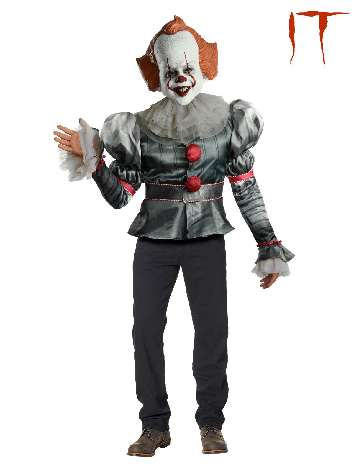 Pennywise IT Chapter 2 Deluxe Costume with Mask and Collar for Halloween