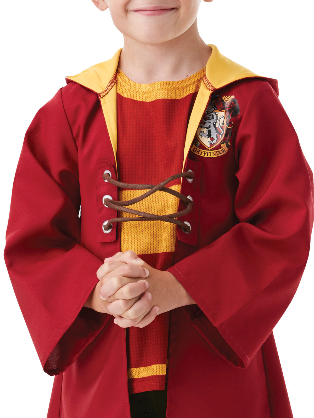 Harry Potter Gryffindor Quidditch Robe Costume with Hood and Emblem for Adults - Multi Colour