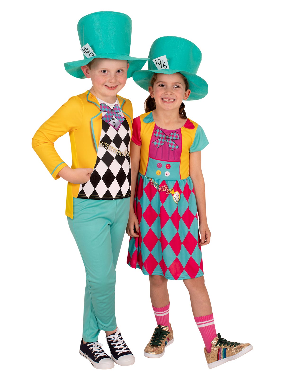 Mad Hatter Costume Child Alice in Wonderland Outfit with Hat Top and Pants
