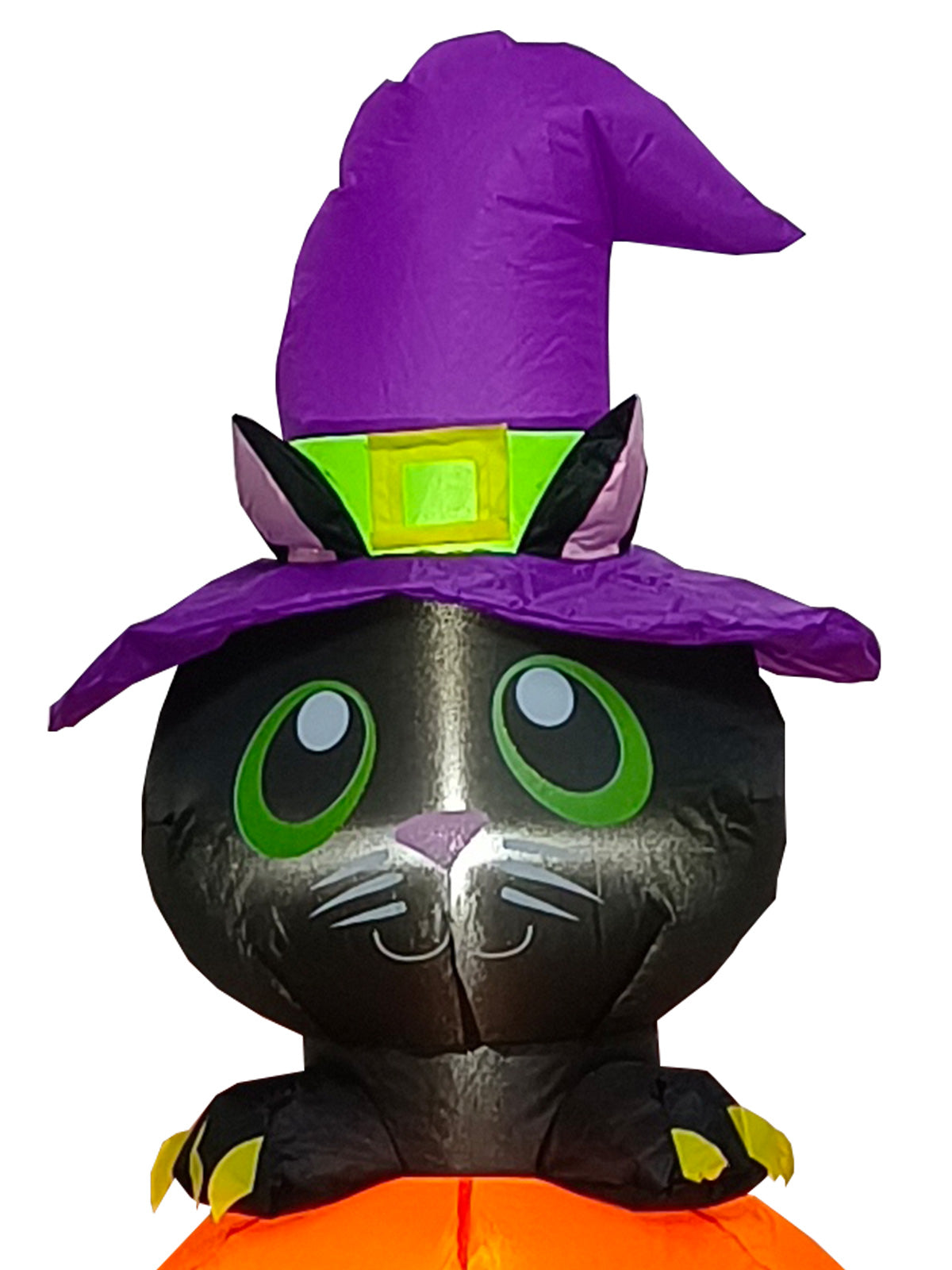 Black Cat On Pumpkin Inflatable 4Ft Tall