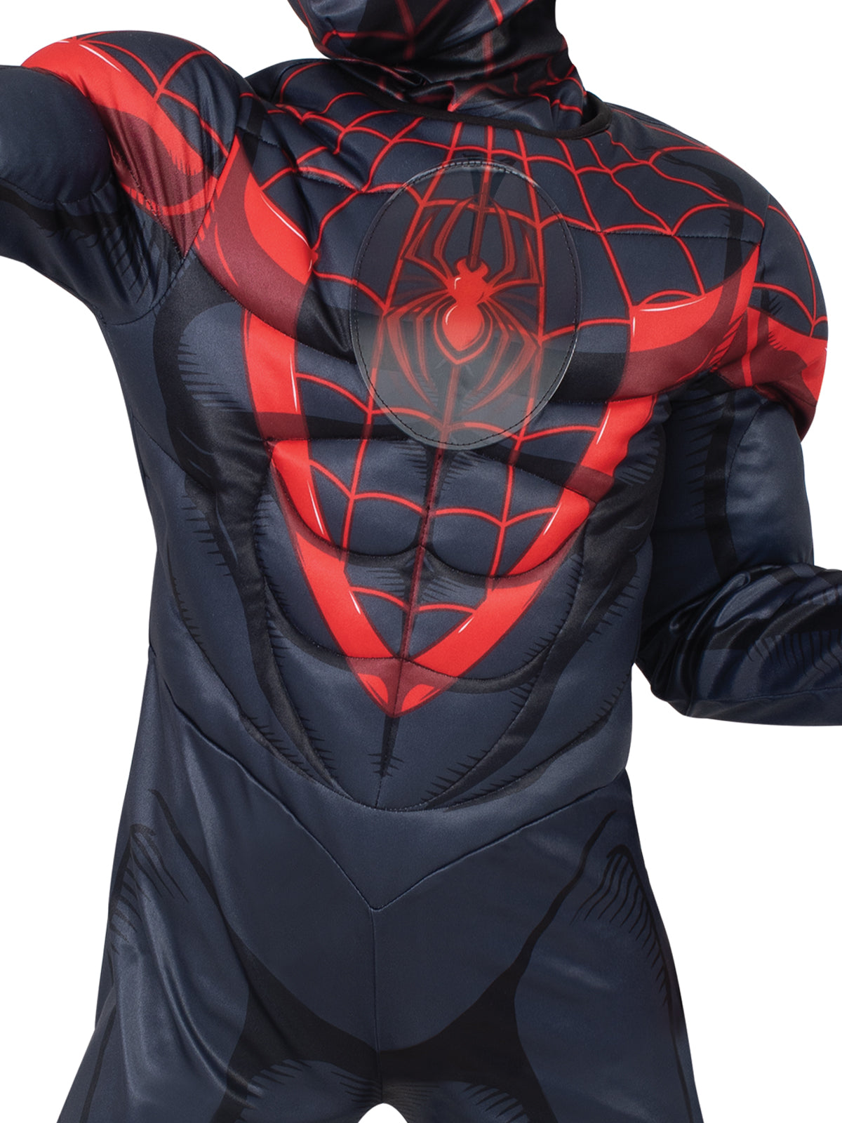 Miles Morales Deluxe Costume Child Spider-Man Suit with Muscles and Mask