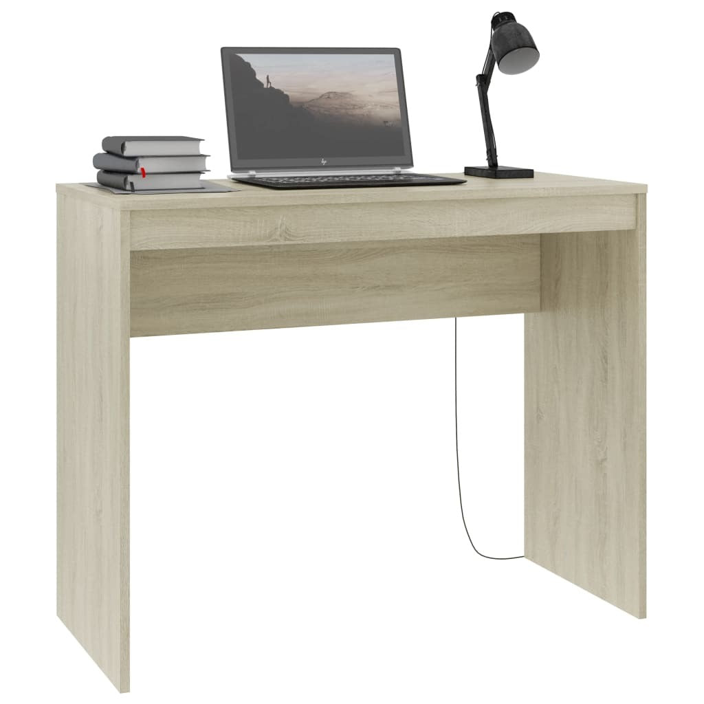 Desk Home Office Study Table Console Compact Engineered Wood Sonoma Oak