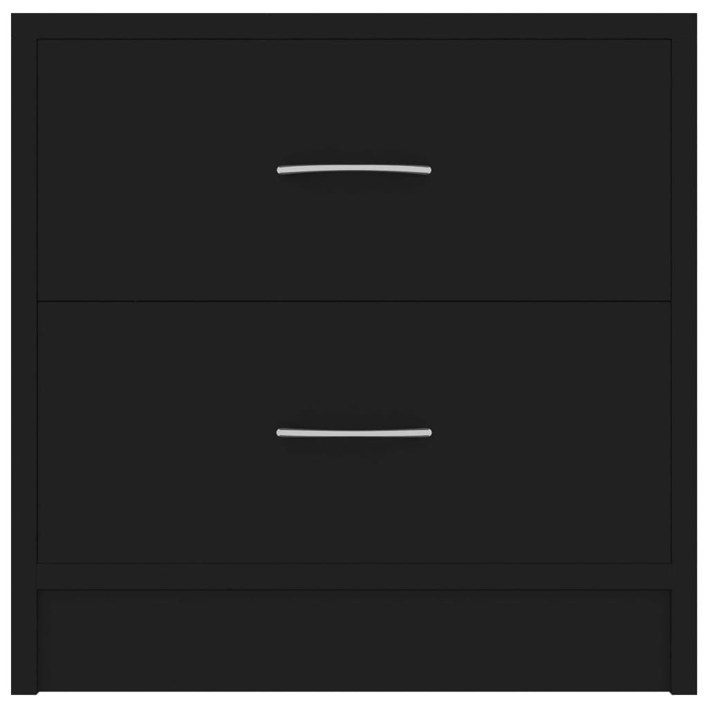 Bedside Cabinets 2 pcs Nightstand Set Drawer Storage Engineered Wood Black