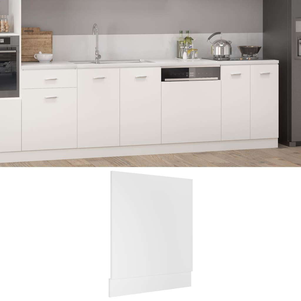 Dishwasher Panel Lyon Front Cover Kitchen Cabinet Engineered Wood White