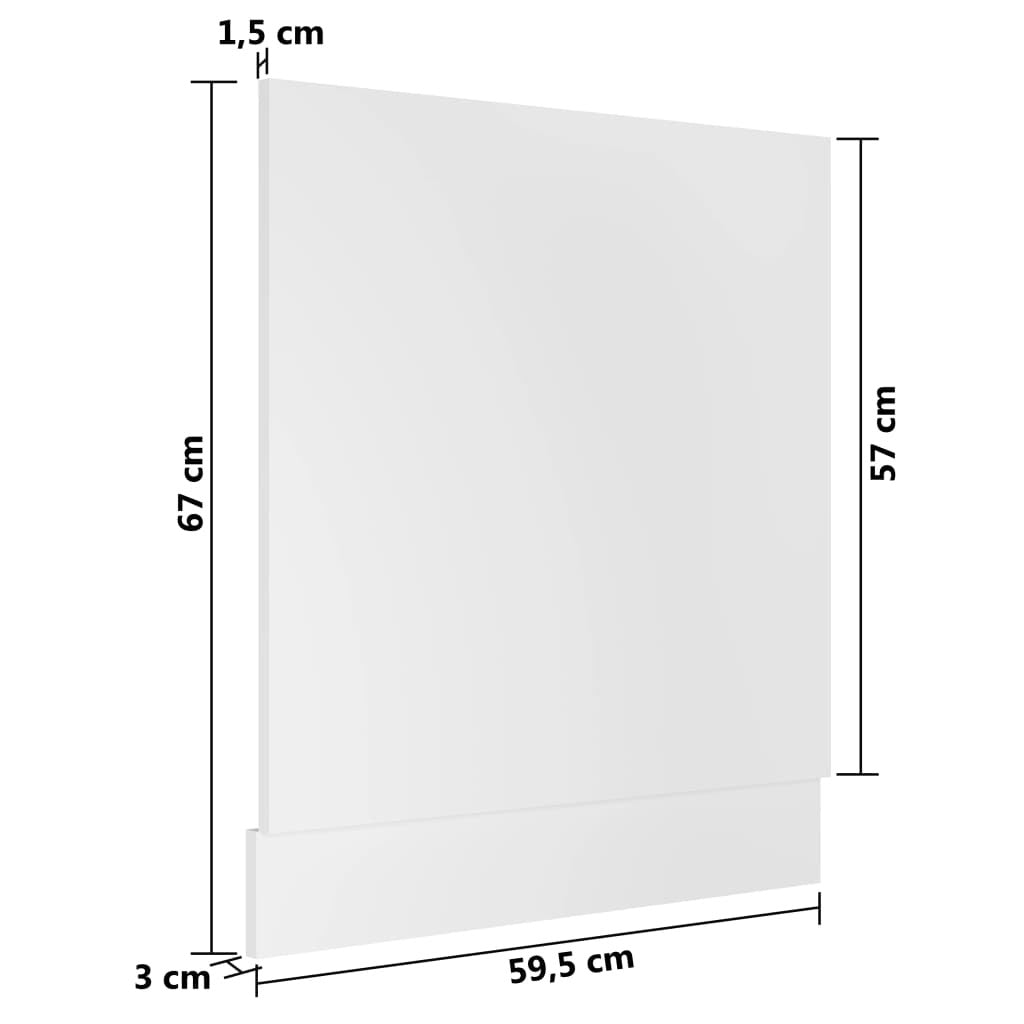 Dishwasher Panel Lyon Front Cover Kitchen Cabinet Engineered Wood White